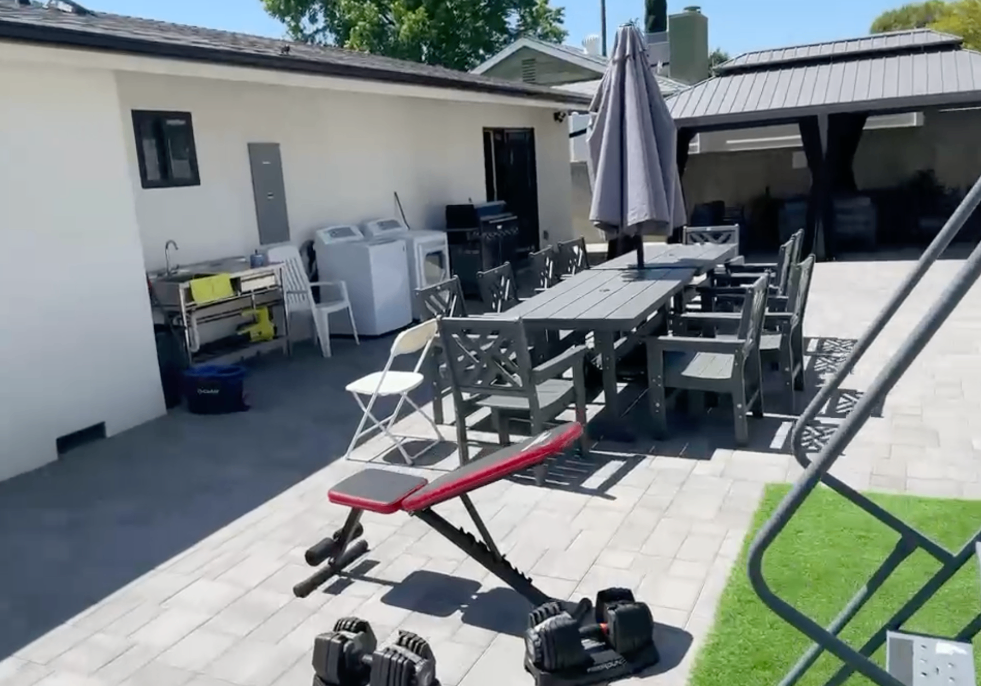 Outdoor patio and shared dining area at the Freedom Recovery facility